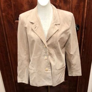 NWOT Leather suede tan jacket